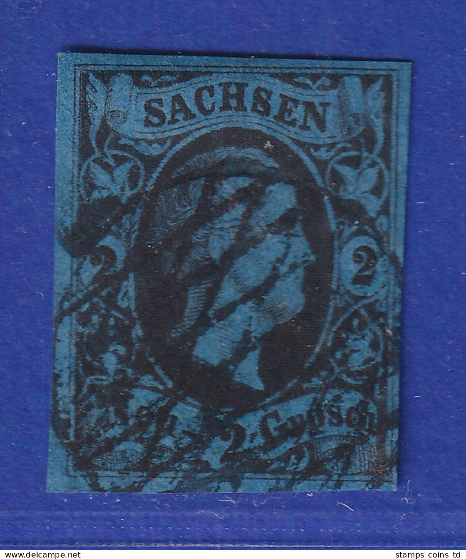 Altdeutschland Sachsen 1851 Friedrich August 2 Ngr Mi.-Nr. 5 Mit Gitterrost-O - Saxe