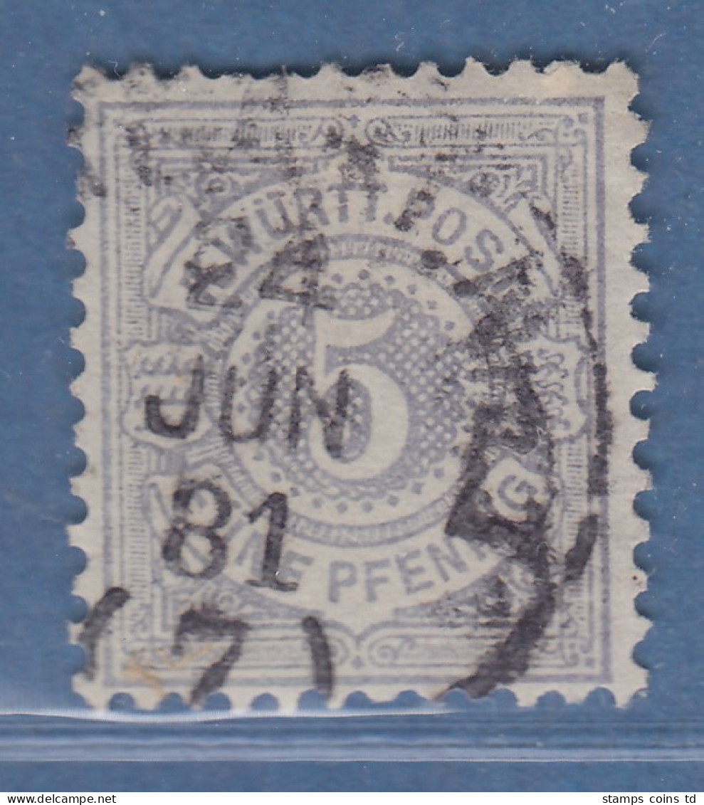 Württemberg 5 Pfg. Hellviolettblau Mi.-Nr. 45b Mit ZF Gest. Gepr. Heinrich BPP - Usati