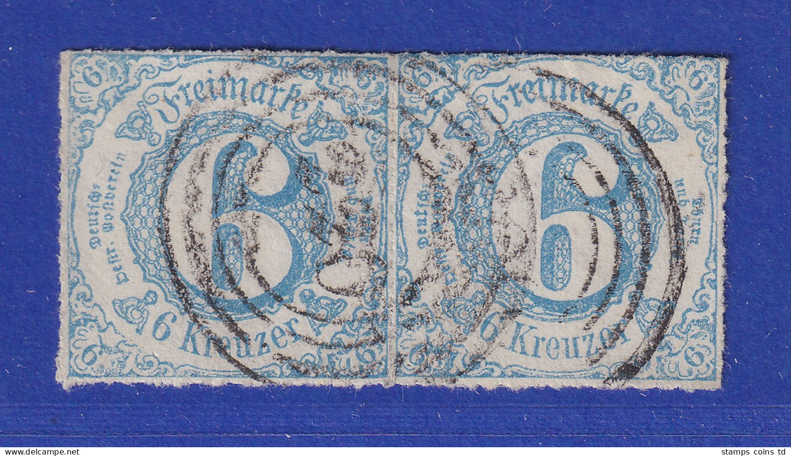 Altdeutschland Thurn & Taxis 6 Kr. Mi.-Nr. 43 IA Waag. Paar Gest. 220  - Schleswig-Holstein