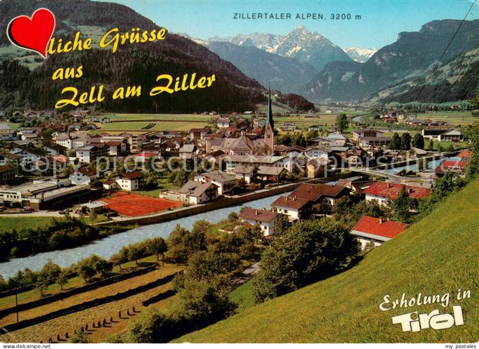 73754140 Zell Ziller Tirol Fliegeraufnahme Mit Zillertaler Alpen Zell Ziller Tir - Autres & Non Classés