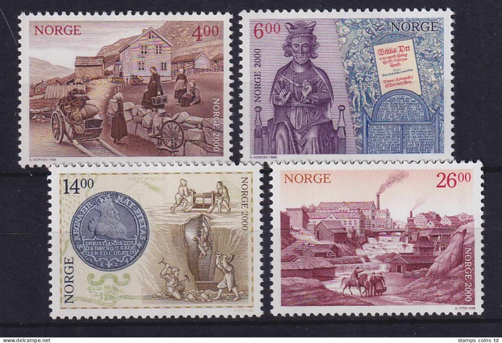 Norwegen 1999 Jahrtausendwende Mi.-Nr. 1313-16 Satz 4 Werte ** - Altri & Non Classificati