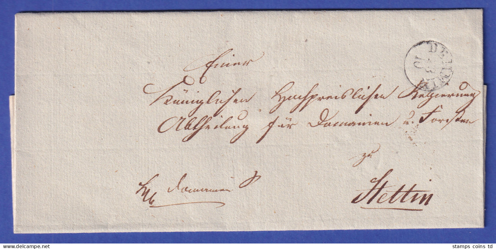 Preußen Vorphila-Dienstbrief Mit Einkreisstempel DEMMIN, 1830er Jahre - Other & Unclassified