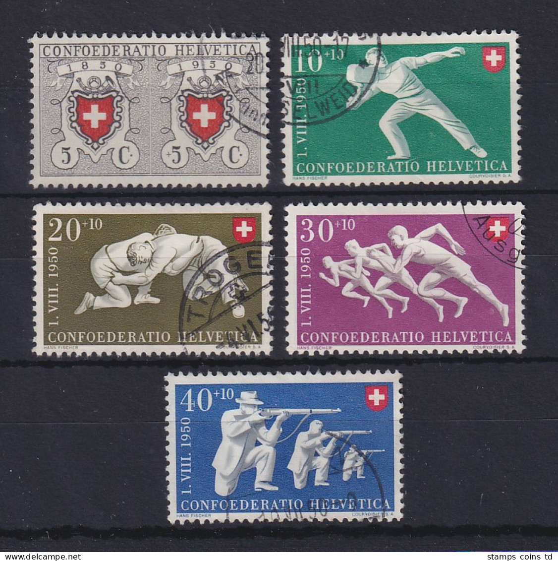 Schweiz 1950 Pro Patria Mi.-Nr. 545-49 Kpl. Satz Gestempelt.  - Other & Unclassified