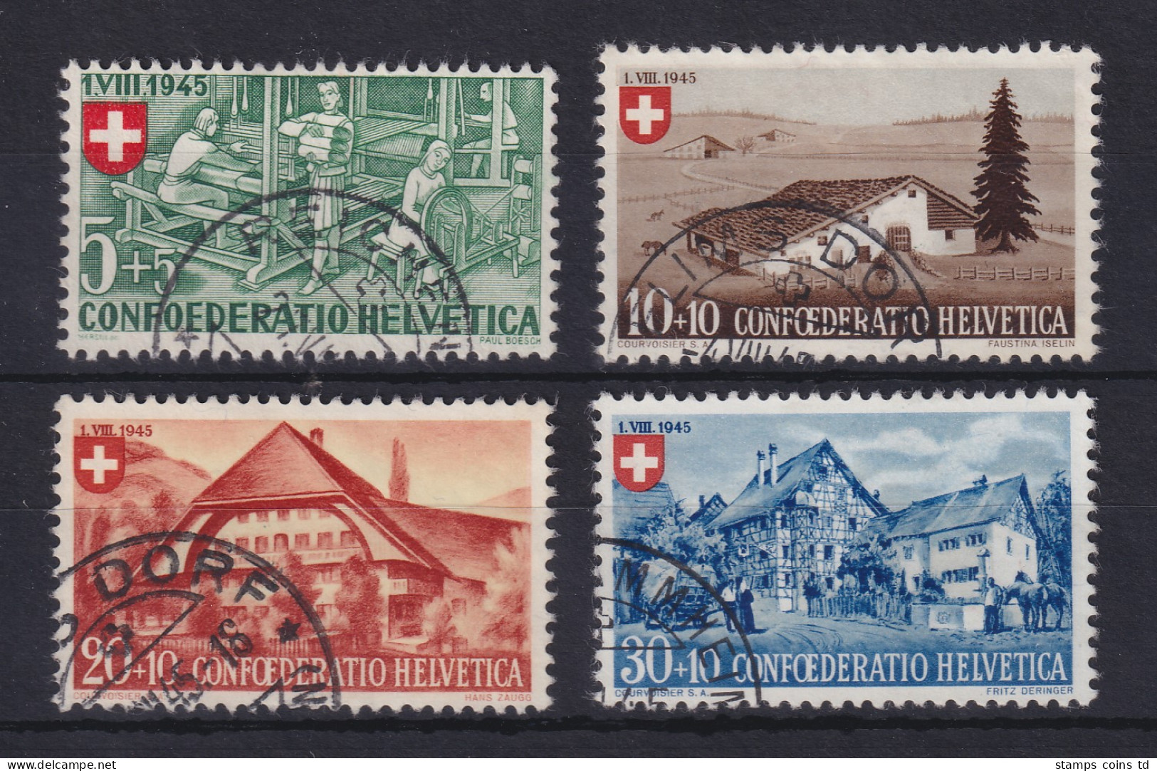 Schweiz 1945 Pro Patria Mi.-Nr. 460-63 Kpl. Satz Gestempelt.  - Andere & Zonder Classificatie