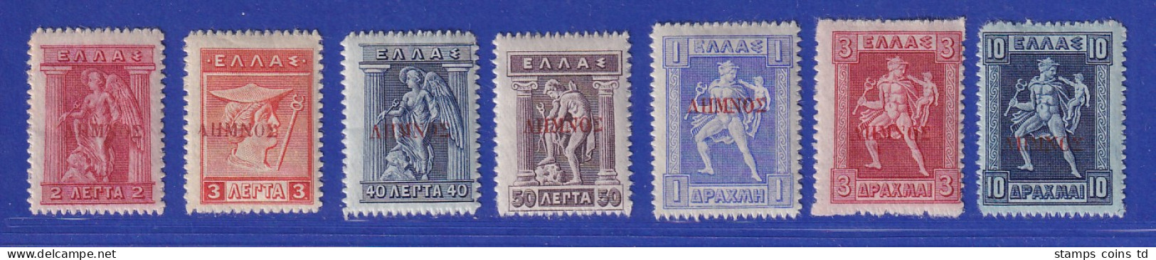 Griechenland Bes. Insel Lemnos 1912 Lot 7 Werte Ex Mi.-Nr. 18-28 Ungebr.  - Otros & Sin Clasificación