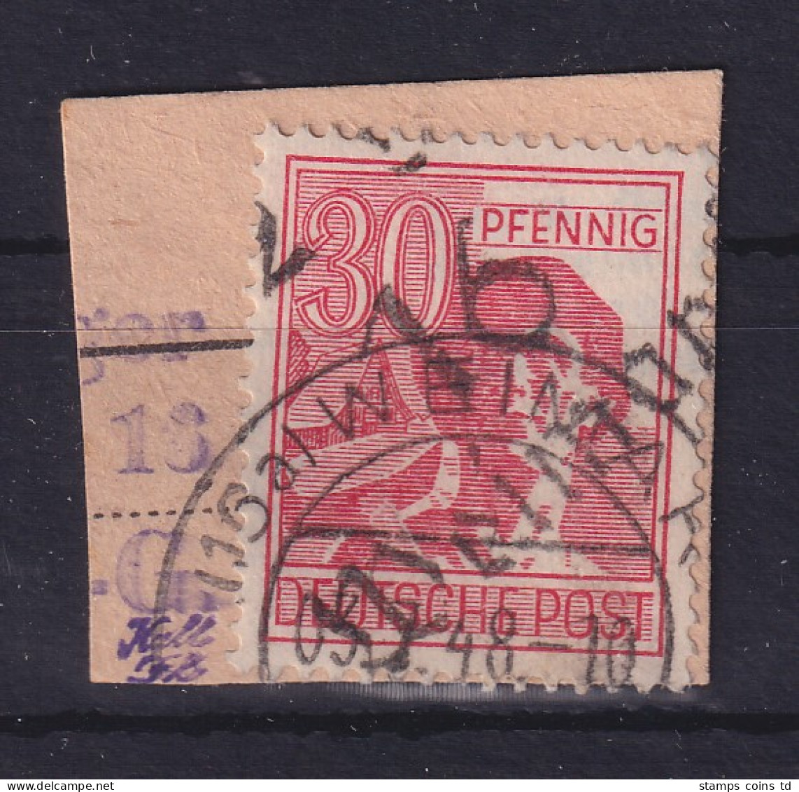 SBZ Bezirkshandstempel Bez.16 Weimar 2  30 Pf Auf Paketkartenstück - Autres & Non Classés