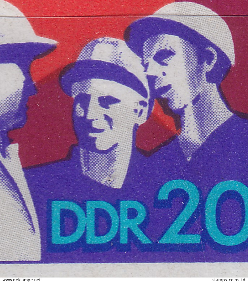 DDR 1973 Weltfestspiele Mi.-Nr. 1864 Mit Plattenfehler I Im Zwischenstegpaar ** - Neufs