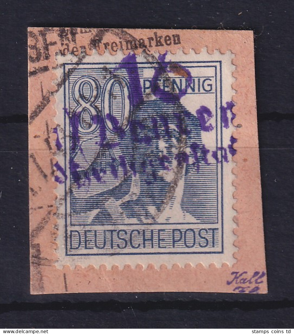 SBZ Bezirkshandstempel Bez.16 Beuren-Heiligenstadt 80 Pf Auf Paketkartenstück - Otros & Sin Clasificación