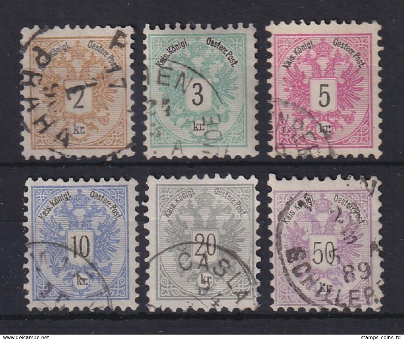 Österreich 1883 Doppeladler Mi.-Nr. 44-49 Satz Kpl. Gestempelt - Briefe U. Dokumente