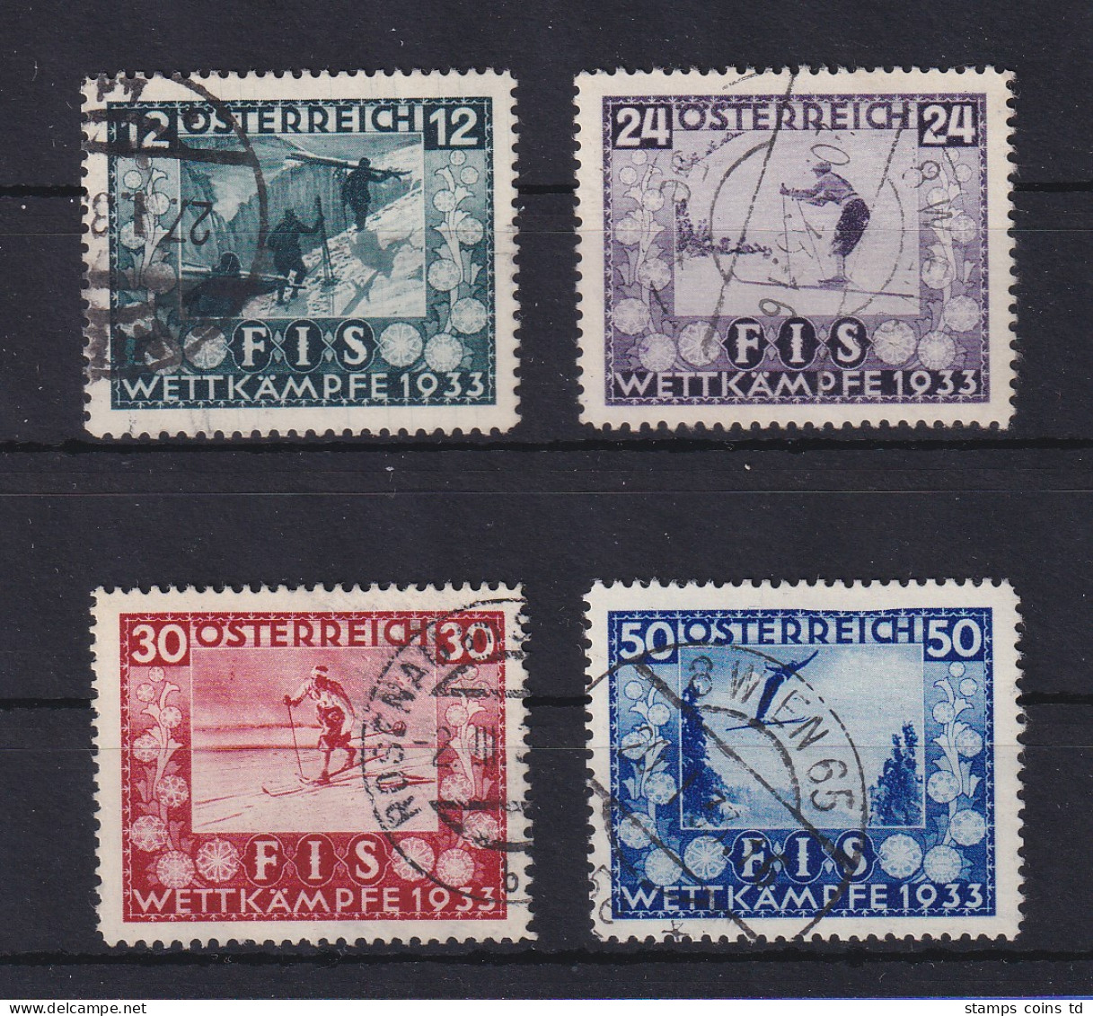 Österreich 1933 FIS I Satz Mi.-Nr. 551-554 Gestempelt  - Briefe U. Dokumente