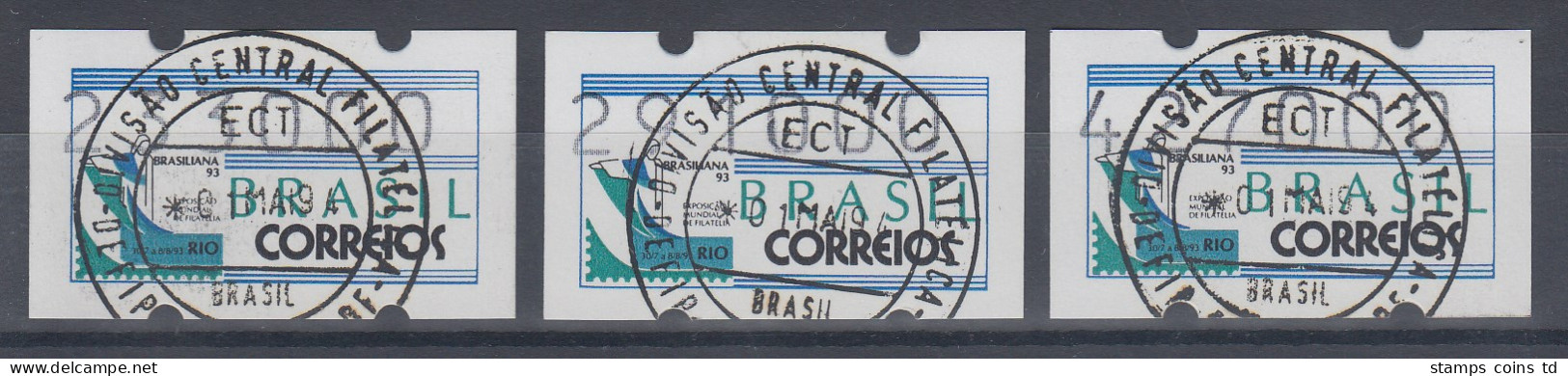 Brasilien ATM BRASILIANA'93 , Mi.-Nr. 5  Satz 233000-291000-427000  O - Franking Labels