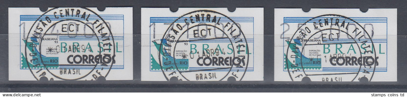 Brasilien ATM BRASILIANA'93 , Mi.-Nr. 5  Satz 144000-171000-255000  O - Automatenmarken (Frama)