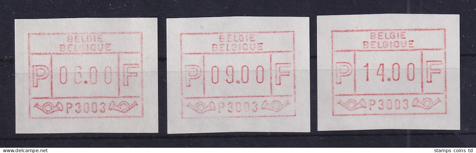 Belgien FRAMA-ATM 1.Ausgabe 1981 Aut.-Nr. P3003 Satz 6-9-14 ** - Other & Unclassified