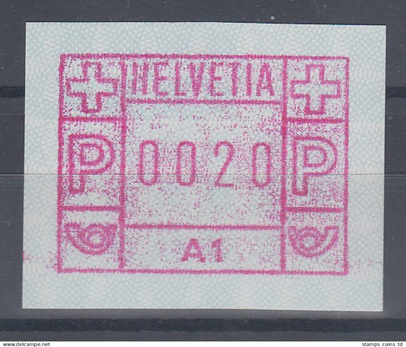 Schweiz 1976, 1. FRAMA-ATM Ausgabe A1 **, Wert 0020 - Automatenzegels