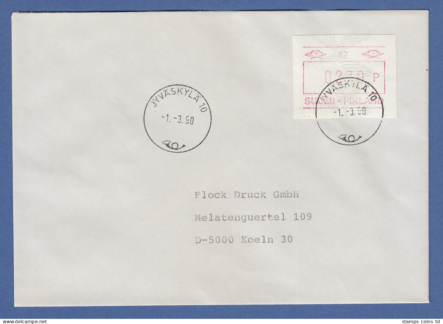 Finnland 1990 FRAMA-ATM Mi-Nr. 8.2 C # 07 Wert 0270 Auf Orts-FDC - Timbres De Distributeurs [ATM]