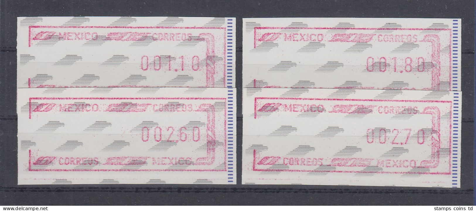 Mexiko 1994 Frama-ATM Mi.-Nr. 6 Satz 110-180-260-270 **   SELTEN ! - Mexiko