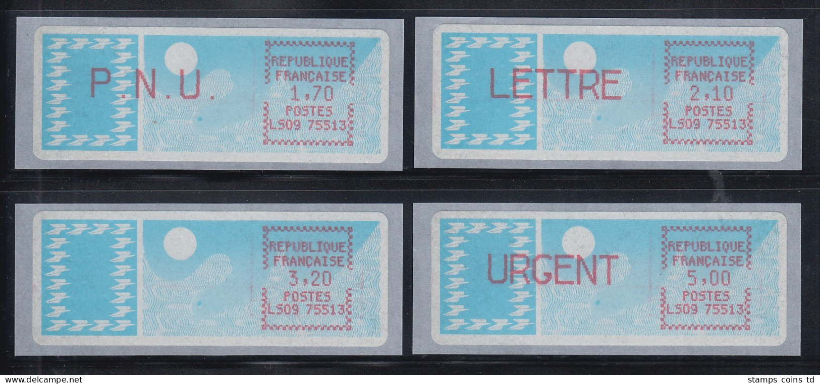 Frankreich Crouzet ATM LS09 75513 Auf Blauem Taube-Papier Satz 4 Werte **    - Other & Unclassified