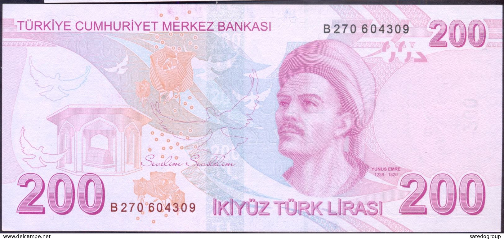 Turkey 200 Lirasi 2009 UNC P- 227b - Turquia