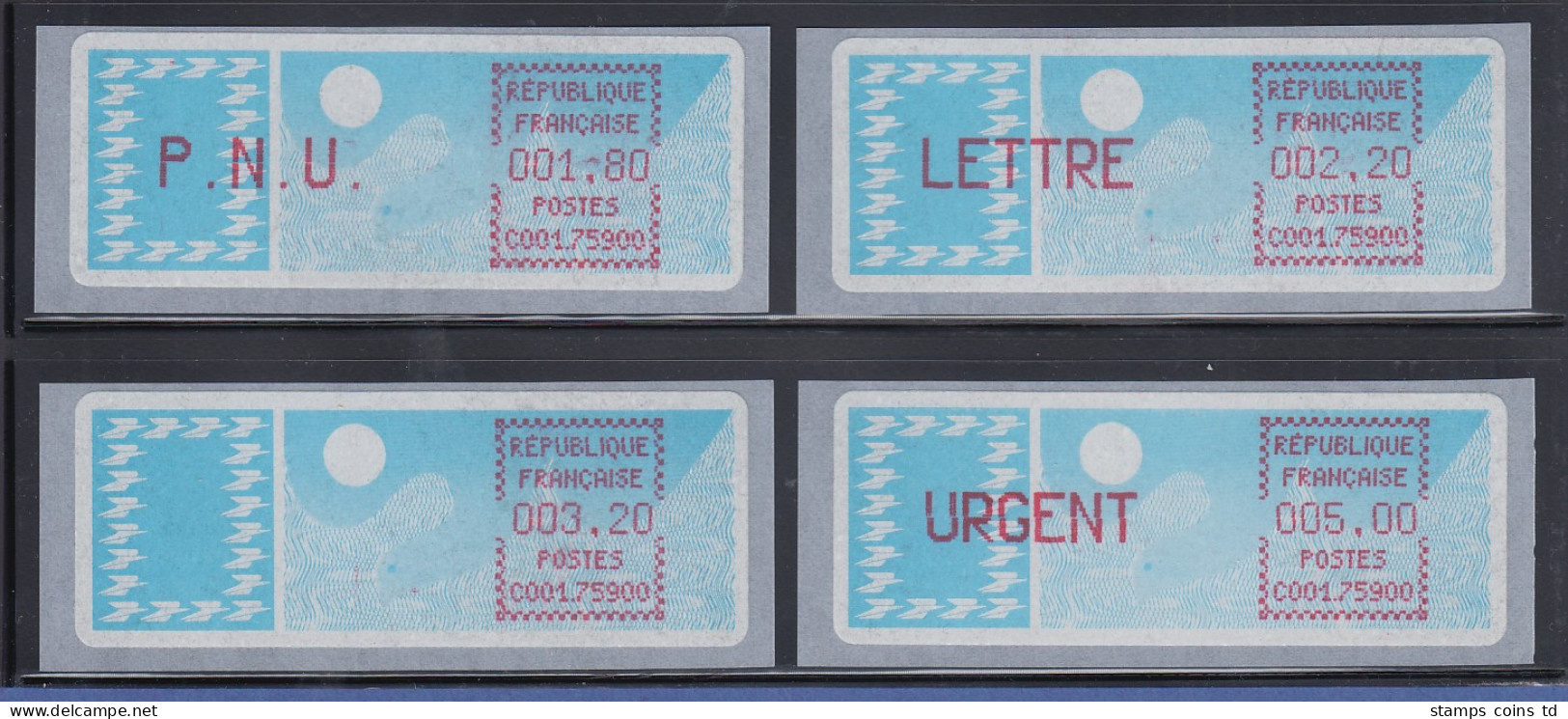Frankreich ATM C001.75900, Papier Taube, Lilarot, Runde Ecken, Satz 6.Tarif - Andere & Zonder Classificatie