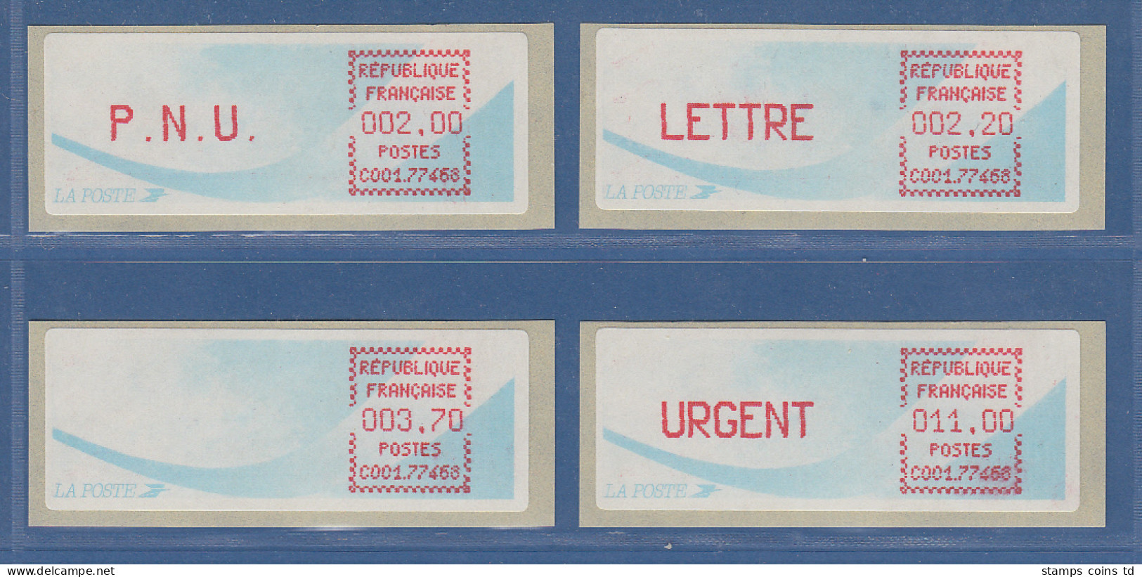 Frankreich ATM Torcy C001.77468 Papier Komet Satz 4 Werte Aus Tarif 9a **  - Autres & Non Classés