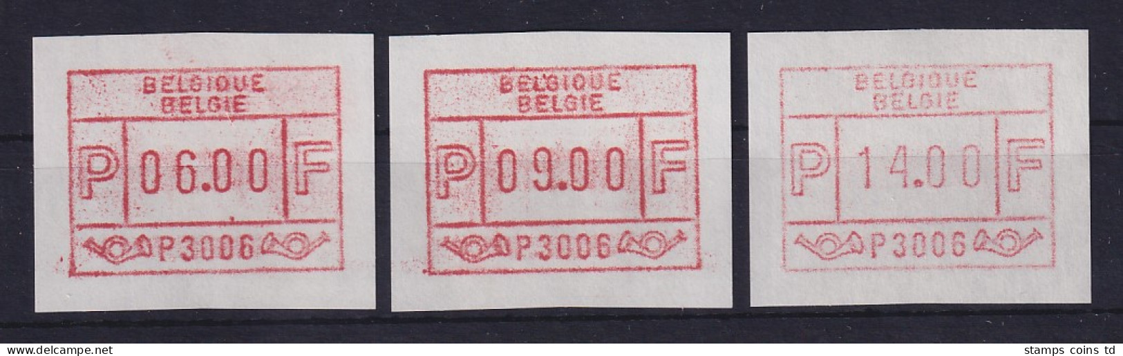 Belgien FRAMA-ATM 1.Ausgabe 1981 Aut.-Nr. P3006 Satz 6-9-14 ** - Other & Unclassified