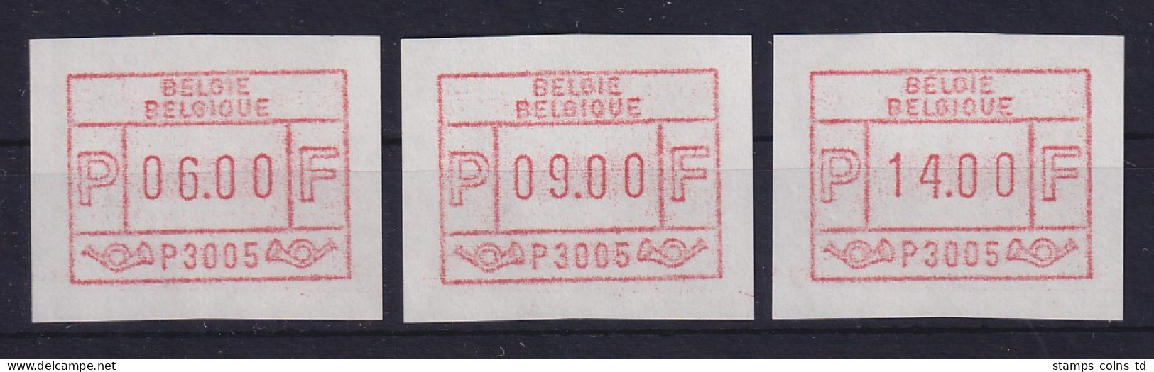 Belgien FRAMA-ATM 1.Ausgabe 1981 Aut.-Nr. P3005 Satz 6-9-14 ** - Andere & Zonder Classificatie