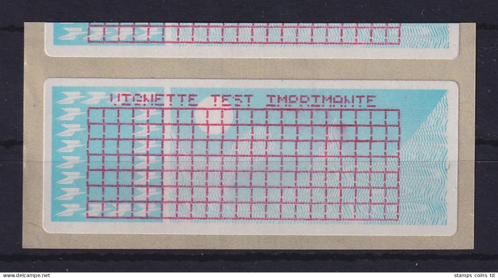 Frankreich-ATM Taube Farbband-Testmarke Gitterdruck übergroß ** Sp.E. Lilarot - Other & Unclassified