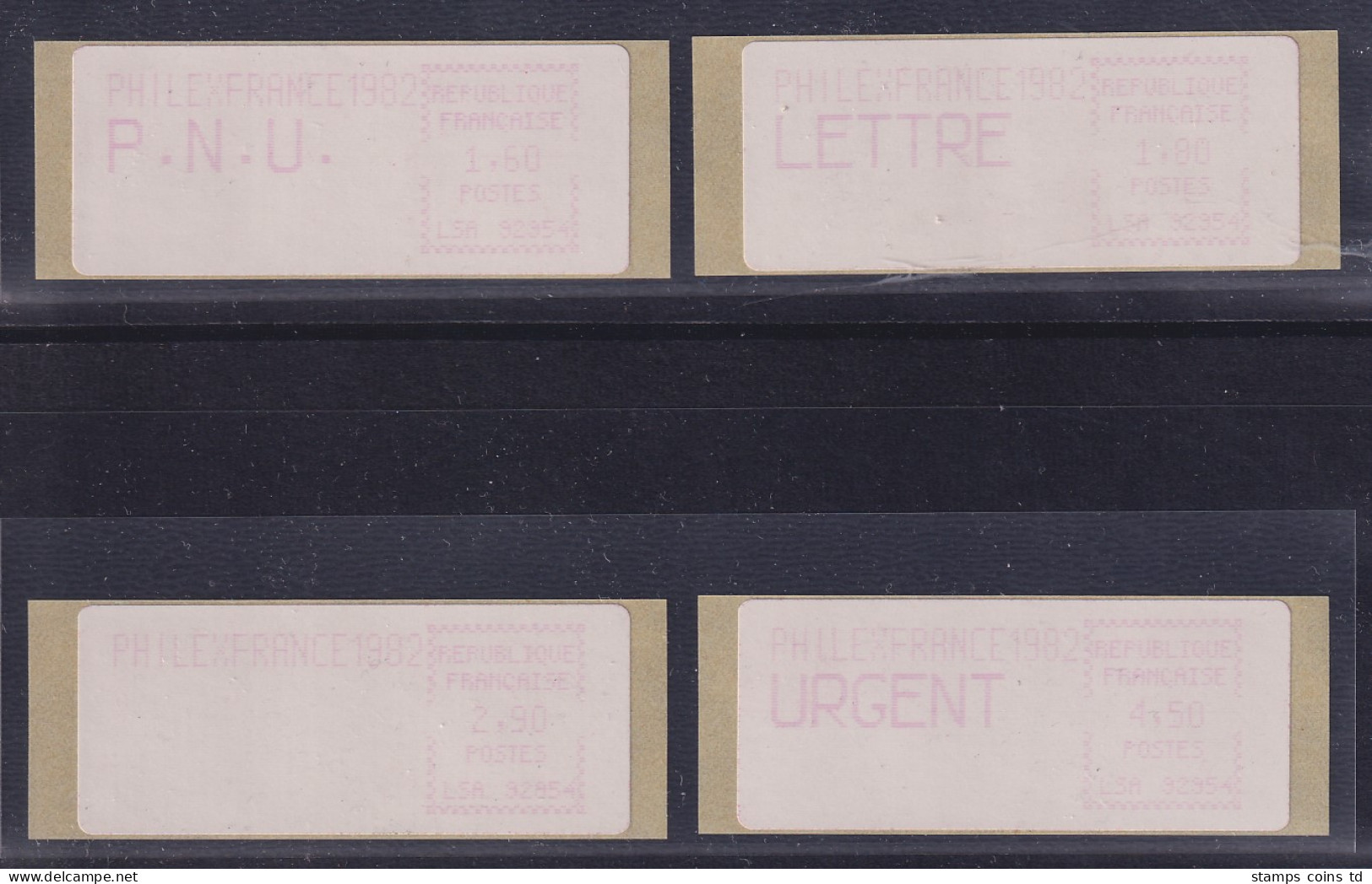 Frankreich 1982 Sonder-ATM PHILEXFRANCE 29mm Satz 1,60-1,80-2,90-4,50 ** - Otros & Sin Clasificación