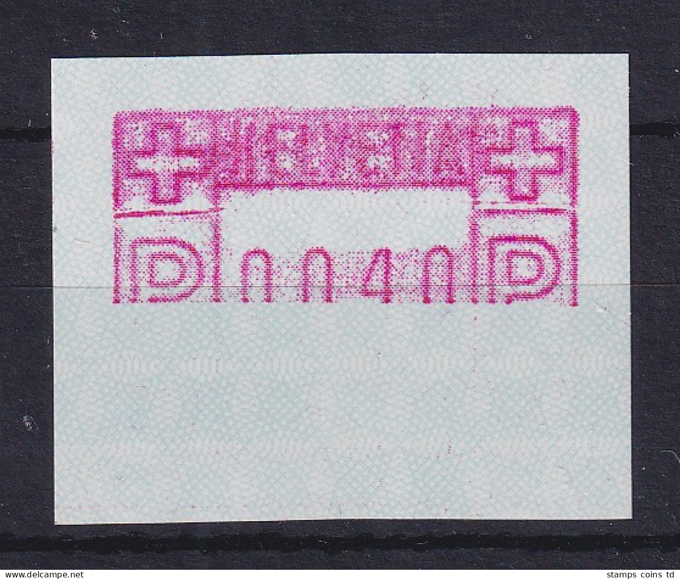 Schweiz 1978, FRAMA-ATM Mi-Nr. 2 Teildruck, Untere Hälfte Fehlt ** - Automatic Stamps