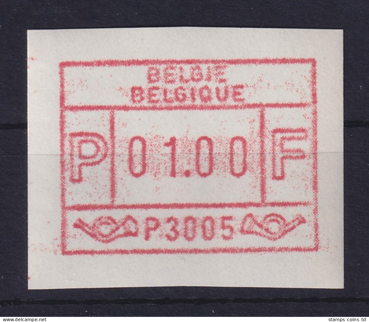 Belgien FRAMA-ATM 1.Ausgabe P3005 Auf Camp-Papier Dunkel Mi.-Nr. 1.1 V ** - Autres & Non Classés