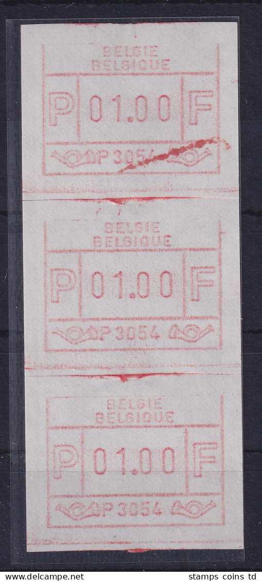 Belgien FRAMA-ATM P3054 Brüssel Zusammenhängender 3er-Streifen ** - Autres & Non Classés