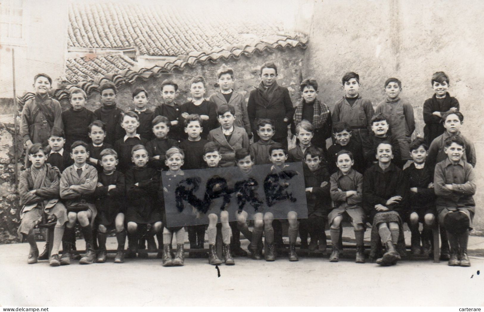 CARTE PHOTO,15,CANTAL,TRIZAC,CLASSE,ENFANTS,1916,GARCONS,RARE,BONNE AMBIANCE - Other & Unclassified