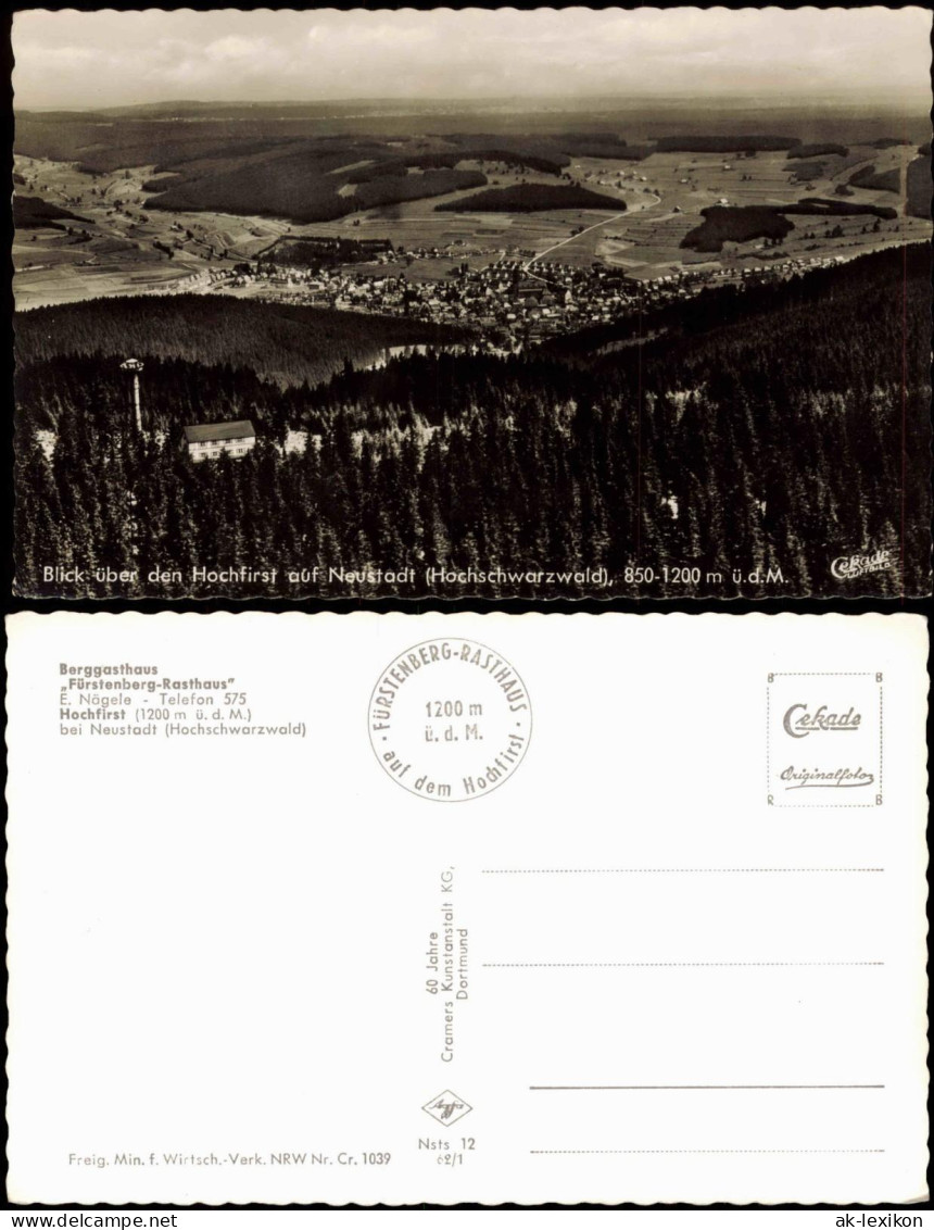 Ansichtskarte Titisee-Neustadt Luftbild Mit Hochfirst 1962 - Titisee-Neustadt