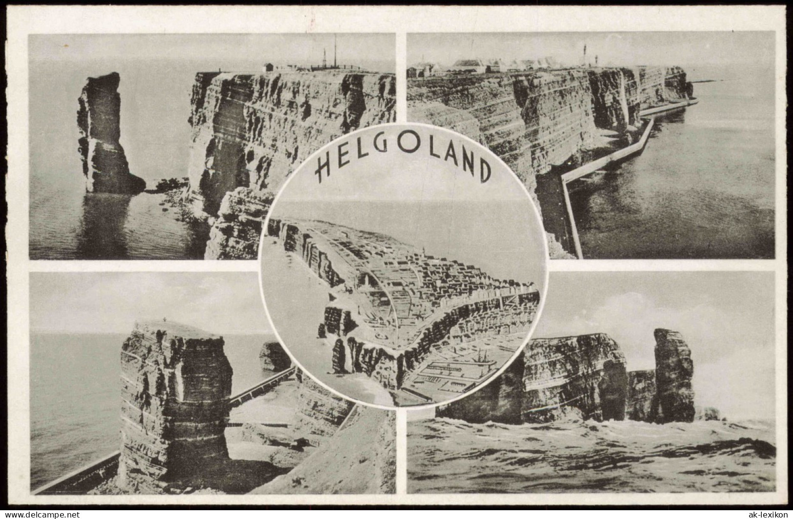 Ansichtskarte Helgoland (Insel) 5 Bild: Luftaufnahme, Felsen 1961 - Autres & Non Classés