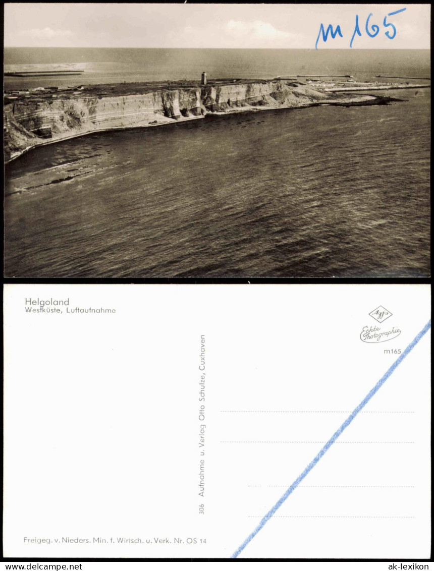 Ansichtskarte Helgoland (Insel) Westküste, Luftaufnahme Luftbild 1959 - Autres & Non Classés