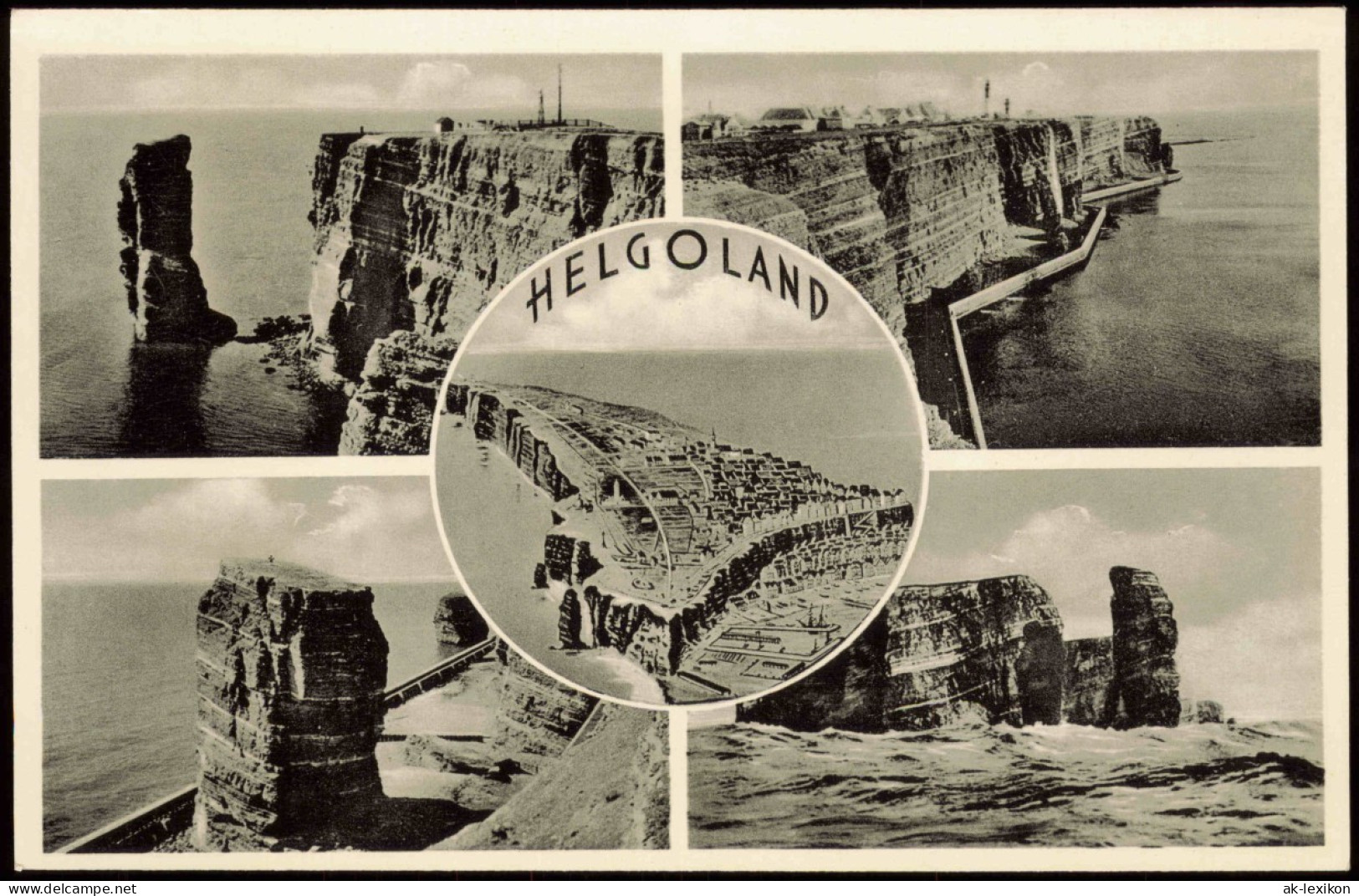 Ansichtskarte Helgoland (Insel) 5 Bild Küstenansichten Und Luftbild 1959 - Autres & Non Classés