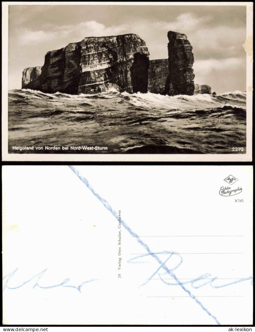 Ansichtskarte Helgoland (Insel) Von Norden Bei Nord-West-Sturm 1958 - Other & Unclassified