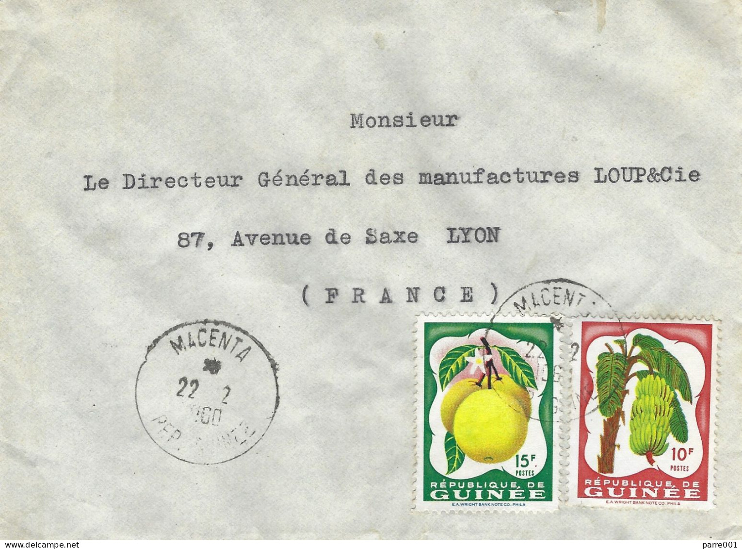 Guinee Guinea 1960 Macenta Citrus Fruit Bananas Cover - Guinee (1958-...)