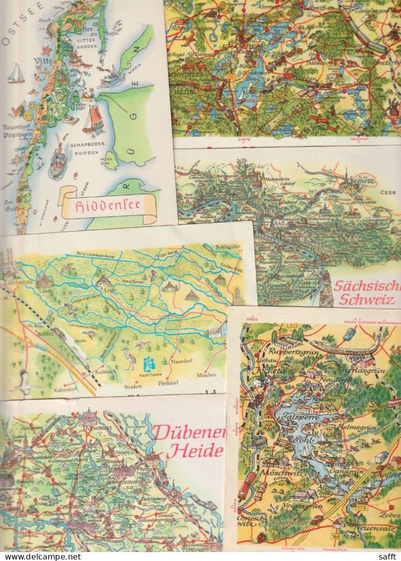 Lot Mit 66 Ansichtskarten Landkarten Und Stadtpläne DDR - 5 - 99 Cartes