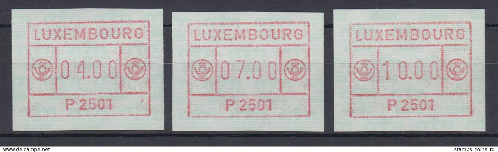 Luxemburg ATM P2501 Bräunlichrot Tastensatz 4-7-10 **   - Vignettes D'affranchissement