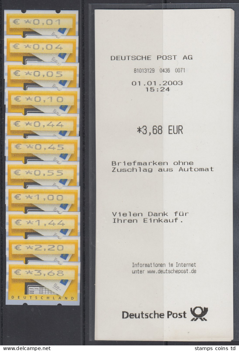 ATM Briefkasten Mi-Nr. 5.1 Tastensatz TS2 10 Werte 0,04 - 3,68 ** Mit AQ Vom ET  - Timbres De Distributeurs [ATM]