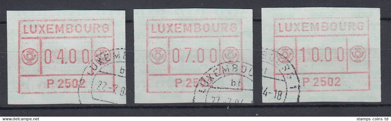 Luxemburg ATM P2502 Tastensatz 4-7-10 Gestempelt - Postage Labels