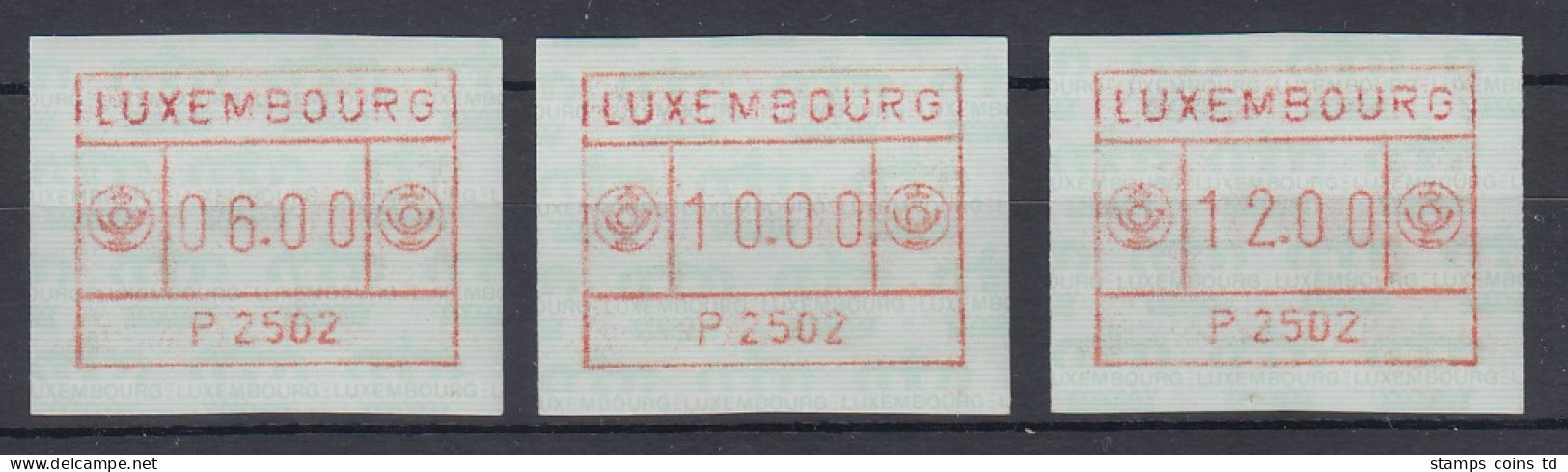 Luxemburg ATM P2502 Tastensatz 6-10-12 ** - Postage Labels