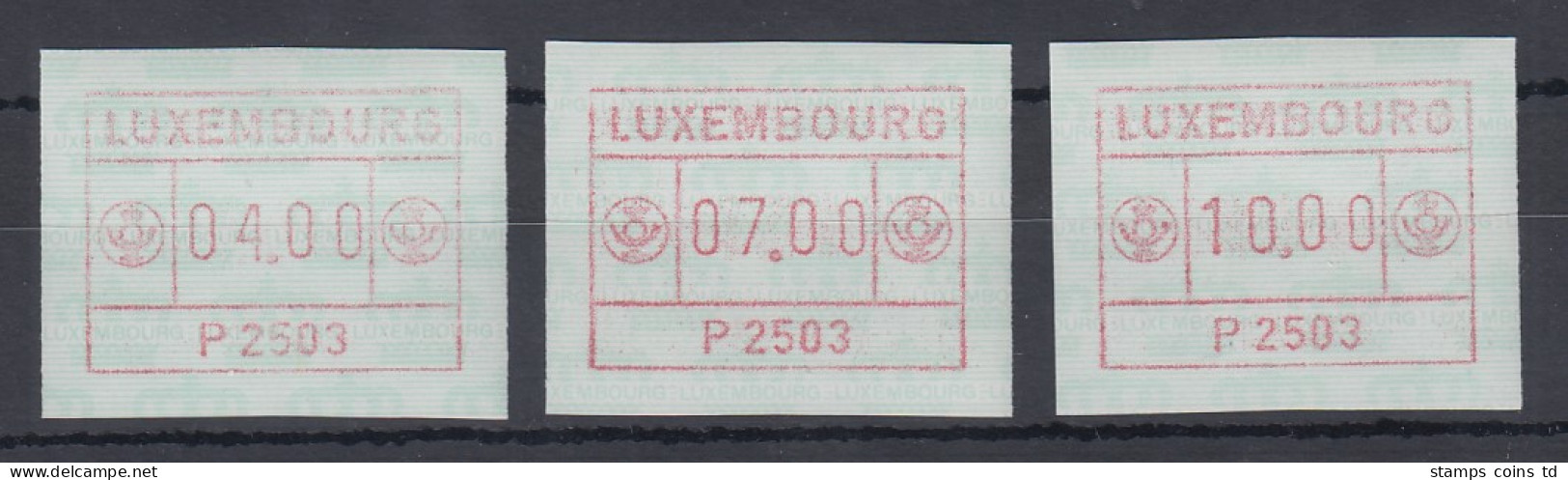 Luxemburg ATM P2503 Tastensatz 4-7-10 ** - Frankeervignetten