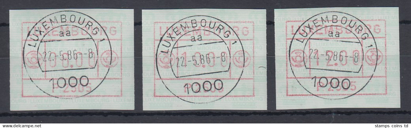 Luxemburg ATM P2505 Tastensatz 6-10-12 Mit ET-O 22.5.86 - Vignettes D'affranchissement