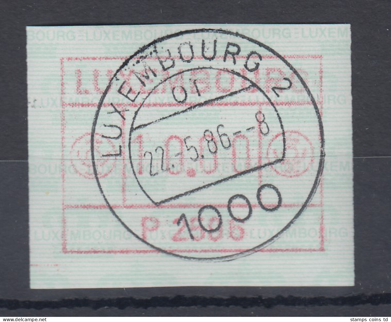 Luxemburg ATM P2506 Portowert 10.00 Mit ET-Voll-O 22.5.86 - Viñetas De Franqueo