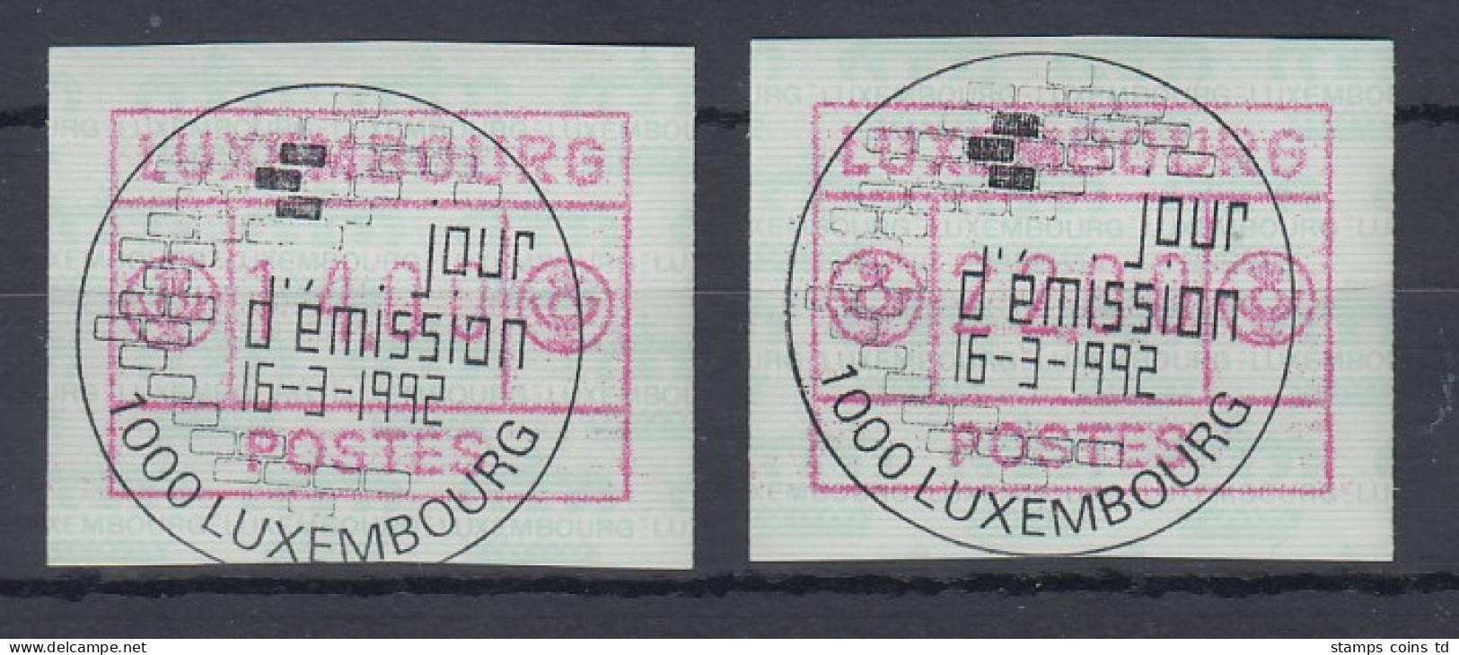 Luxemburg ATM Kleines POSTES Mi.-Nr. 2 Versandstellen-Satz 14-22 Mit ET-Sonder-O - Postage Labels