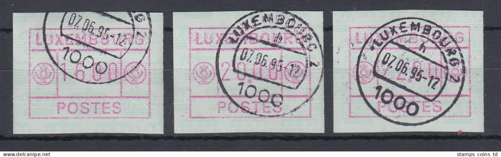 Luxemburg ATM Gr. POSTES Mi.-Nr. 3 Satz 16.00 - 20.00 - 22.00 O LUXEMBOURG 2 H - Postage Labels