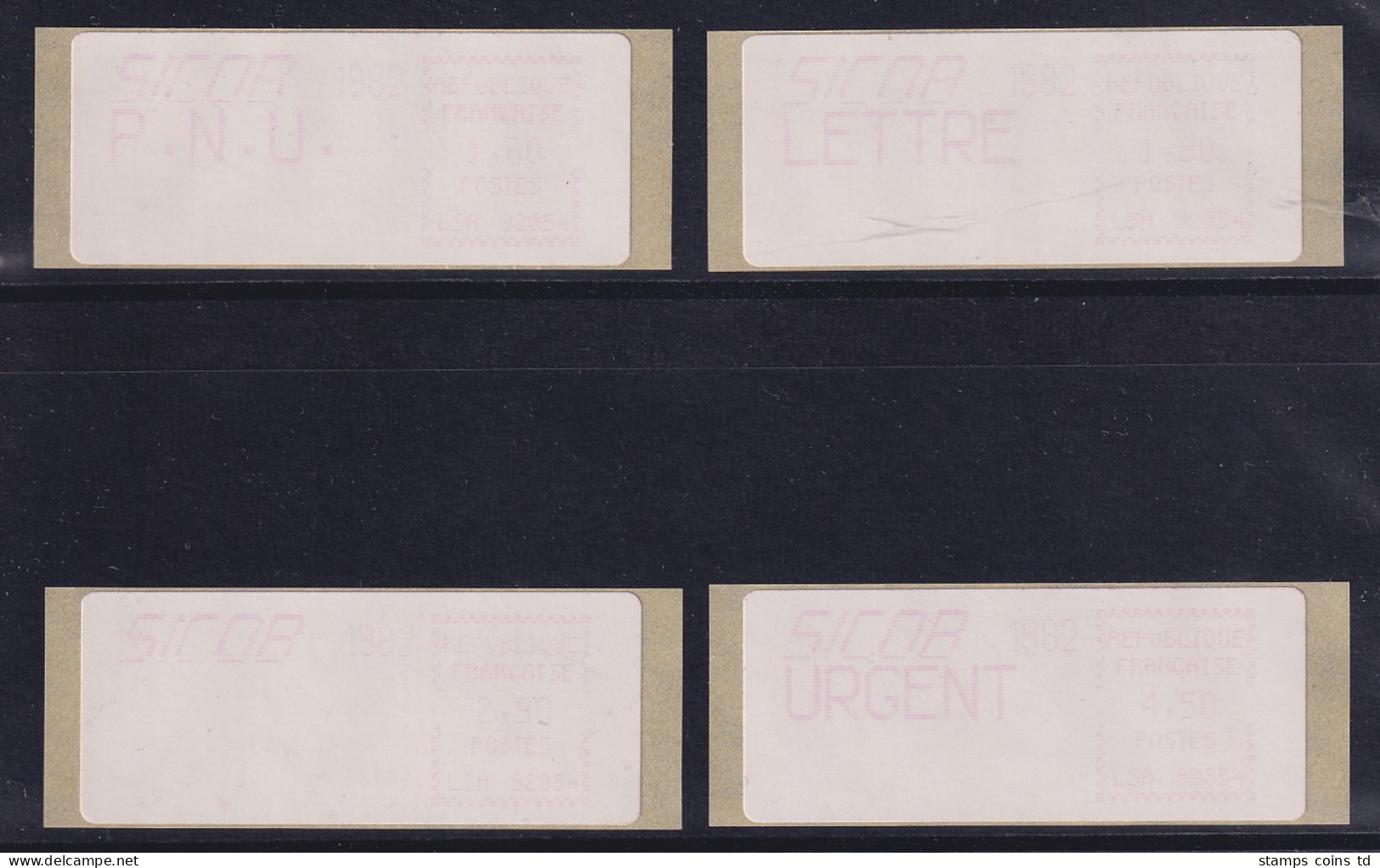 Frankreich 1982 Sonder-ATM SICOB Type II  Satz 1,60-1,80-2,90-4,50 ** - Altri & Non Classificati