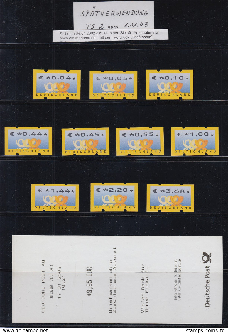 ATM Posthörner Mi.-Nr. 4.1 Tastensatz TS2 Papier-Spätverwendung Jan. 2003 ! - Timbres De Distributeurs [ATM]